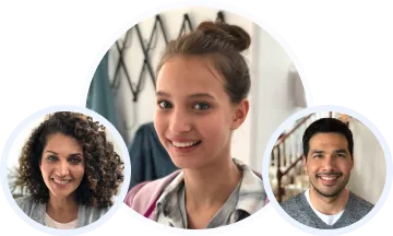 A young girl and her parents